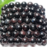 Meihan Natural Top Astrophylite Garnet Round Beads