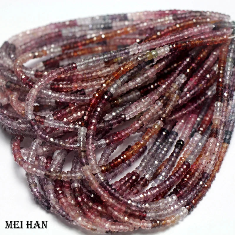Meihan Natural Spinel Faceted Rondelle Loose Beads for Jewelry Making