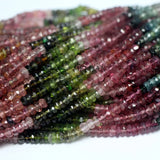 Meihan Colorful Tourmaline Faceted Rondelle Beads for Jewelry Making