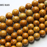 Meihan Wood Grain Stone Beads 8mm 10mm for Jewelry Making DIY Bracelet Necklace