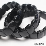 Meihan Natural Shungite 12*16 Stone Bracelet