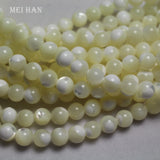 Meihan Natural Shell Beads 6-10mm Round Stone Beads for Jewelry Making