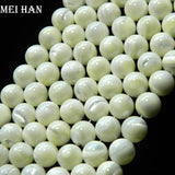 Meihan Natural Shell Beads 6-10mm Round Stone Beads for Jewelry Making