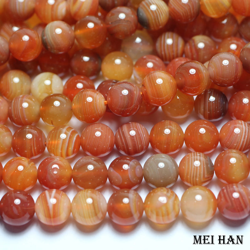 Meihan 10mm Pink Carnelian Round Loose Beads - 1 Strand