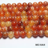Meihan 10mm Pink Carnelian Round Loose Beads - 1 Strand