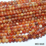 Meihan 10mm Pink Carnelian Round Loose Beads - 1 Strand
