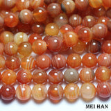 Meihan 10mm Pink Carnelian Round Loose Beads - 1 Strand