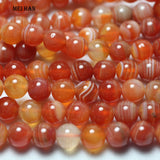 Meihan 8mm Pink Carnelian Round Loose Beads DIY Stone