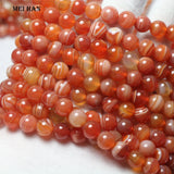 Meihan 8mm Pink Carnelian Round Loose Beads DIY Stone