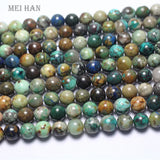 Meihan 8mm Chrysocolla Smooth Round Loose Beads for Jewelry Making