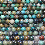 Meihan 8mm Chrysocolla Smooth Round Loose Beads for Jewelry Making