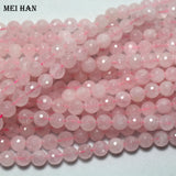Meihan 10mm Pink Quartz Faceted Beads 2 strands DIY Bracelet Necklace