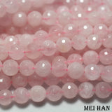 Meihan 10mm Pink Quartz Faceted Beads 2 strands DIY Bracelet Necklace