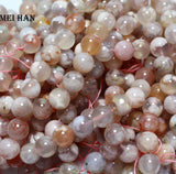 Meihan 10mm Sakura Cherry Blossom Agate Loose Beads Charms Stones
