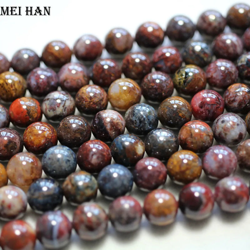 Meihan 7.5-8mm Pietersite Smooth Round Beads Set