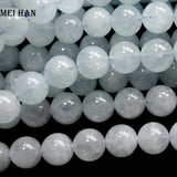 8mm Natural Brazil Aquamarine Round Beads Gemstone Set