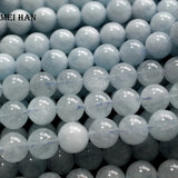 8mm Natural Brazil Aquamarine Round Beads Gemstone Set