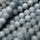 8mm Natural Brazil Aquamarine Round Beads Gemstone Set