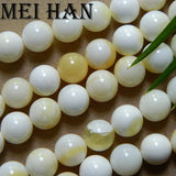 Meihan 10mm Tridacna Yellow Giant Clam Shell Beads Round