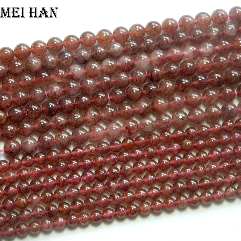 Meihan 6mm & 8mm Strawberry Quartz Crystal Beads Set