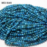Meihan Natural Apatite Smooth Round Gemstone Beads for Jewelry Making