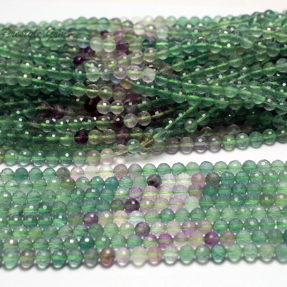 Meihan Natural 6mm Colorful Fluorite Round Loose Stone Beads