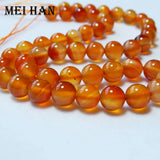 Meihan Natural Red carnelian 6mm 8mm round beads set DIY jewelry