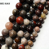 Meihan 8mm Silicified Wood Smooth Loose Beads for Jewelry Making