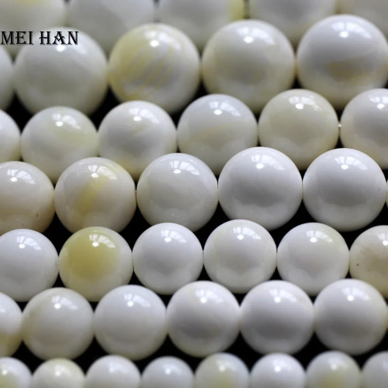 Meihan 12-12.5mm Yellow Tridacna Stone Beads for Jewelry Making