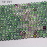 Meihan 2 Sets Natural Fluorite Beads 3.5*4.5mm Charms