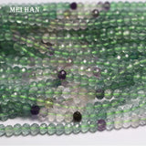 Meihan Natural Fluorite Beads 3.5*4.5mm Charms Set