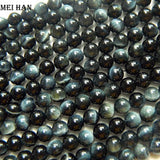 Meihan Natural 6-6.5mm Hawk's Eye Round Loose Stone Beads