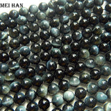 Meihan Natural 6-6.5mm Hawk's Eye Round Loose Stone Beads