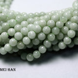 Meihan Burma Jade 6mm Round Beads Set for DIY Jewelry Making