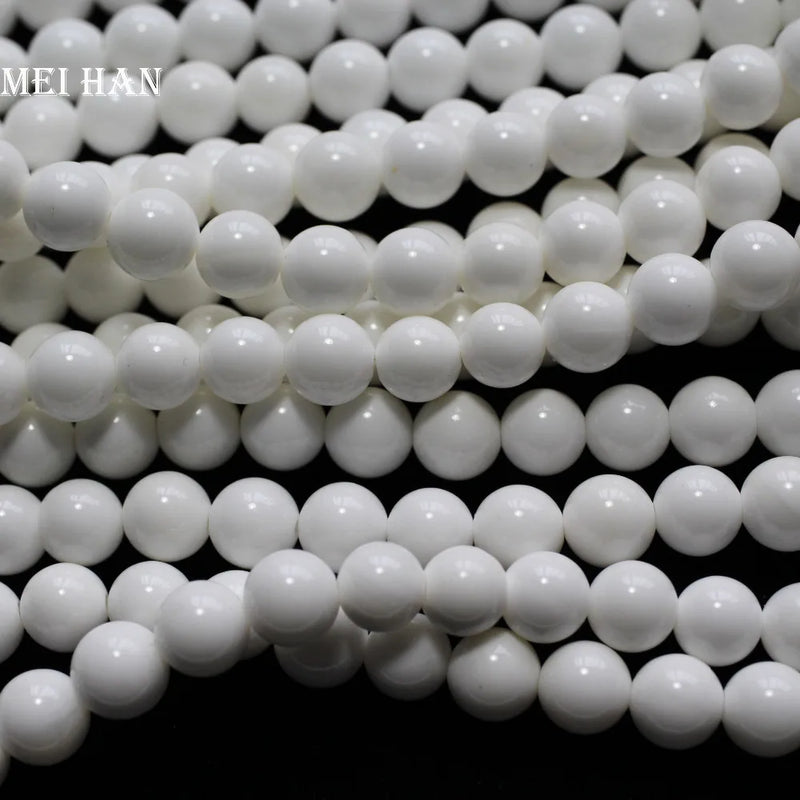 Meihan Natural 6mm Tridacna Stone Shell Beads for Jewelry Making