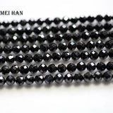 Meihan 3 strands natural 4mm spinel Faceted round loose beads for DIY bracelet