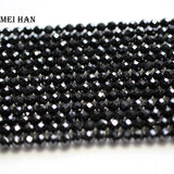 Meihan 3 strands natural 4mm spinel Faceted round loose beads for DIY bracelet