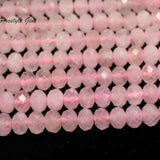Meihan Pink Quartz Faceted Rondelle Beads 5*8mm for Jewelry Making DIY