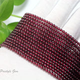 Meihan 3mm Red Garnet Smooth Round Loose Beads for DIY Jewelry Making