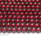 Meihan 3mm Red Garnet Smooth Round Loose Beads for DIY Jewelry Making