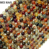 Meihan 8mm Coffee Dragon Veins Loose Beads Set for Jewelry Making