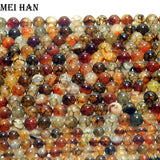 Meihan 8mm Coffee Dragon Veins Loose Beads Set for Jewelry Making