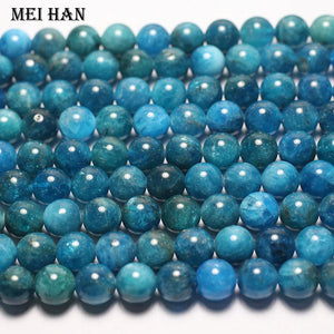 Meihan Natural Apatite Smooth Round Loose Gemstone Beads