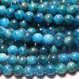 Meihan Natural Apatite Smooth Round Loose Gemstone Beads