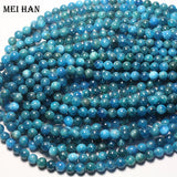 Meihan Natural Apatite Smooth Round Loose Gemstone Beads