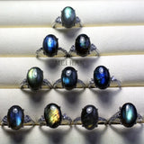 Labradorite Oval Beads Adjustable Ring for Women