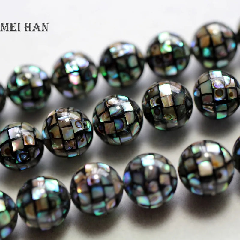 Meihan 10mm Natural Hand Stitching Shell Beads Set for Jewelry Making