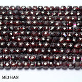 Meihan 4.2mm Garnet Faceted Cube Loose Gemstone Beads for Jewelry Making