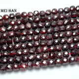 Meihan 4.2mm Garnet Faceted Cube Loose Gemstone Beads for Jewelry Making