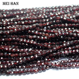 Meihan 4.2mm Garnet Faceted Cube Loose Gemstone Beads for Jewelry Making
